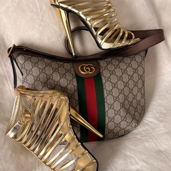 Giuseppe Zanotti Shoes - 🤩Giuseppe Zanotti Metallic Gold Strappy Cage Heels